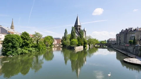 Cityscape of Metz, France. Stock Footage