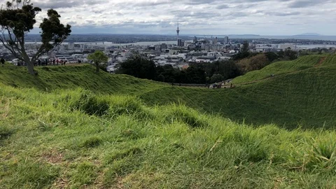 Cityscape from a Mountain #1 Stock Footage 110990103