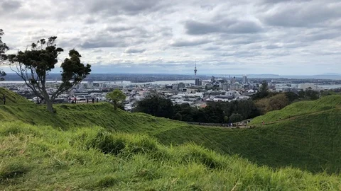 Cityscape from a Mountain #2 Stock Footage 110990571