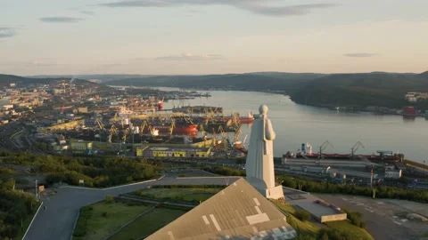 Cityscape of Murmansk Stock Footage 158954579
