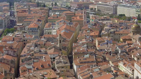 Cityscape of Nice, panoramic view of buildings, embankment and sea, tourism Stock Footage 86091862
