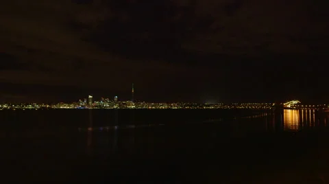 Cityscape at night Stock Footage 54260421