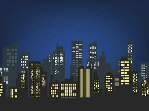 Cityscape night Stock Illustration
