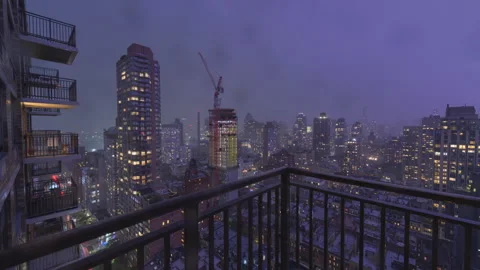 Cityscape Night Lightning Stock Footage 276584276