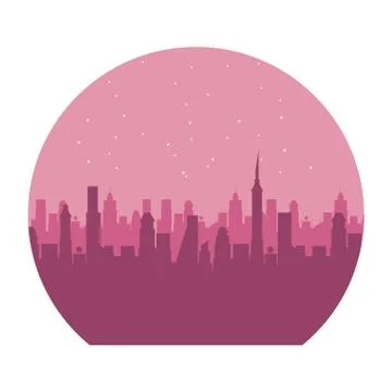 Cityscape at night scenery Stock Illustration