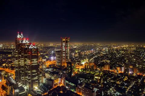 Cityscape night view Stock Photos