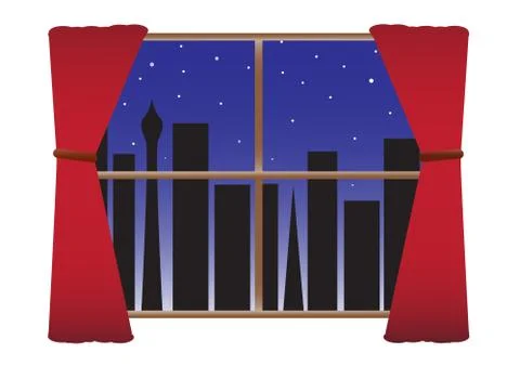 Cityscape Outline Stock Illustration