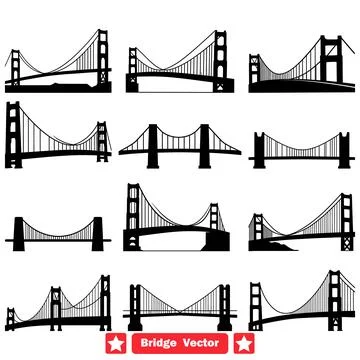 Cityscape Overpasses Stylish Vector Bridge Designs for Creatives Stock Illustration