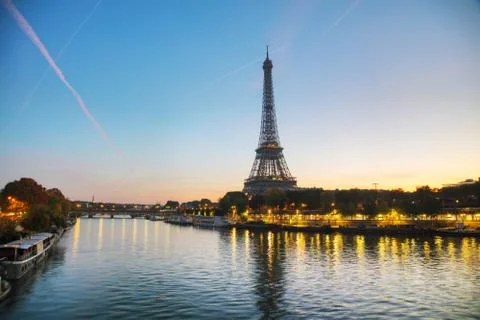 Cityscape of Paris with the Eiffel tower Stock Photos