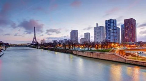 Cityscape of Paris with Eiffel Tower Stock Photos