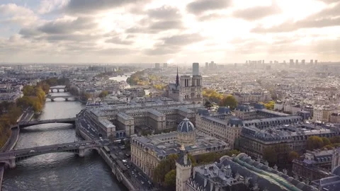 Cityscape of Paris Stock Footage 154217006