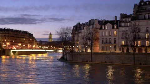 Cityscape of Paris, by night. Video stock 194976816