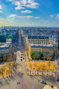 The cityscape of Paris seen from the Arc de Triomphe Foto stock
