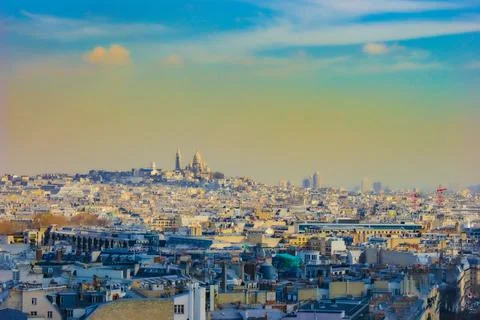 The cityscape of Paris seen from the Arc de Triomphe Stock Photos