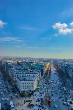 The cityscape of Paris seen from the Arc de Triomphe Foto stock