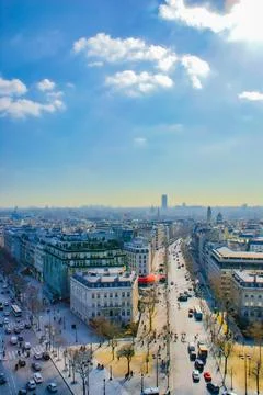 The cityscape of Paris seen from the Arc de Triomphe Foto stock