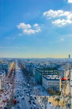 The cityscape of Paris seen from the Arc de Triomphe Foto stock
