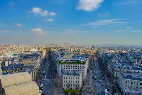 The cityscape of Paris seen from the Arc de Triomphe Foto stock