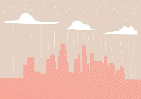 Cityscape Pattern Design Stock Illustration