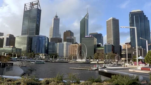 CITYSCAPE, PERTH, AUSTRALIA Stock Footage 202858539