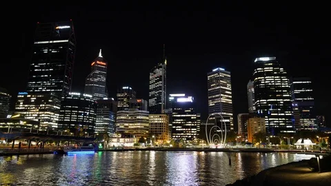 Cityscape of Perth, Western Australia Stock Footage 86022383