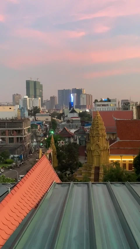 Cityscape in Phnom Penh Stock Footage 341126297