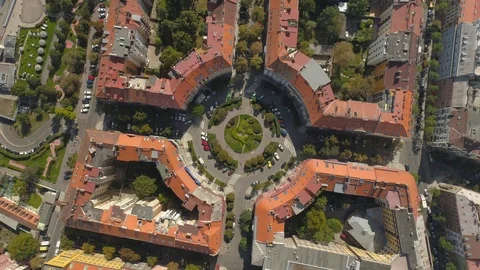 Cityscape of Prague, Flight over the city. Aerial View of the Prague city Stock Footage 112992353