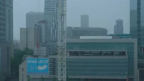Cityscape on a rainy day Video stock 147684852