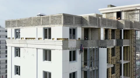 Cityscape with residential complex. Aerial view. Aerial close in front of Vidéo 147983473