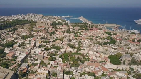 Cityscape of Rhodes Stock Footage 80343197