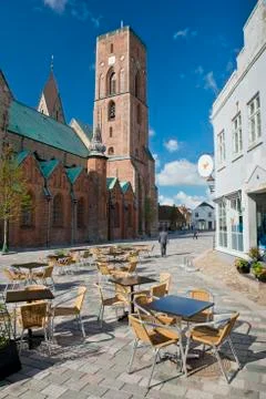 Cityscape of Ribe, Denmark Stock Photos