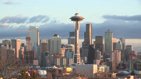 Cityscape in Seattle (timelapse) Stock Footage 136532174