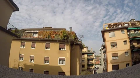 Cityscape as seen from behind a window timelapse 4k Stock Footage 73545620