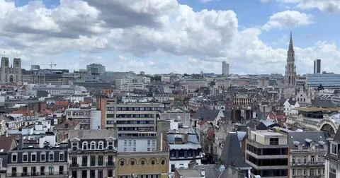 Cityscape Seen from a Rooftop Stock Photos