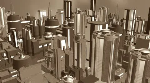 Cityscape sepia Stock Footage 12278908