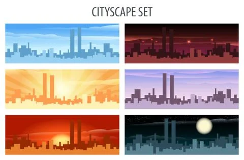 Cityscape Set Stock Illustration