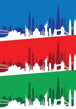 Cityscape set Stock Illustration