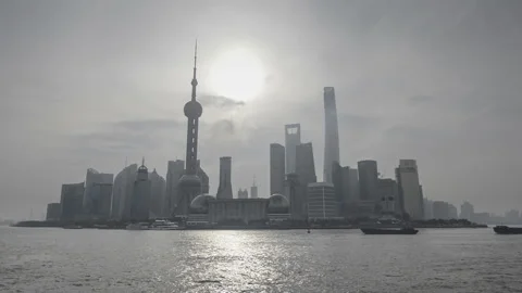 Cityscape of Shanghai Stockbeeldmateriaal 122554845