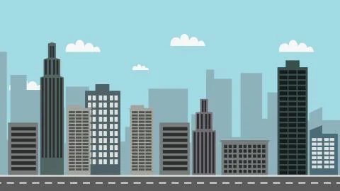 Cityscape with sky background vector illustration Stock-Illustration