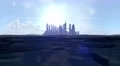 Cityscape skyline ocean rising sea level silhouette skyscraper future island 4k 4k or 4k+ Resolution