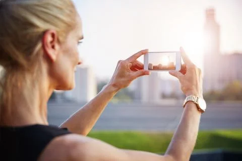 Cityscape in smartphone Stock Photos