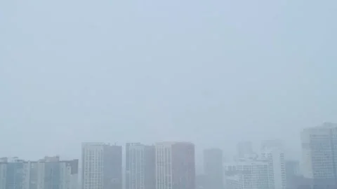 Cityscape in snow. Stock Footage 285811022