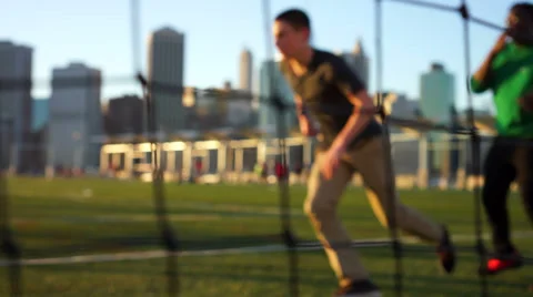 Cityscape Soccer Video stock 37057355