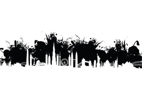 Cityscape splash background 스톡 일러스트