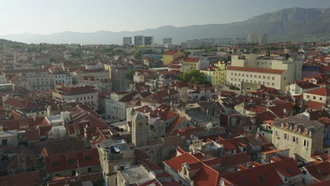 Cityscape of Split from St. Domnius Bell Tower Stock Footage 219970401