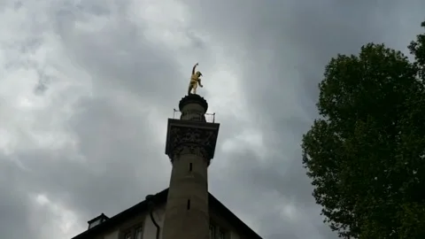 Cityscape of Stuttgart in May Stockbeeldmateriaal 123814409