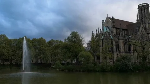Cityscape of Stuttgart in May 库存影片 123814465