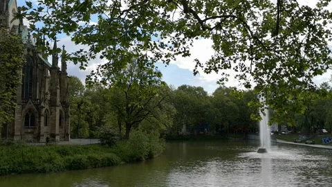 Cityscape of Stuttgart in May 库存影片 123814931