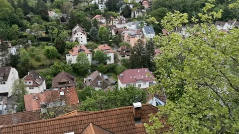 Cityscape of Stuttgart in May 動画素材 123815491