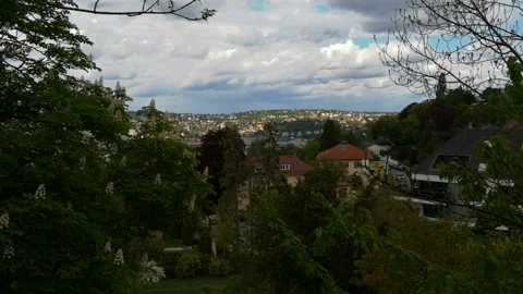 Cityscape of Stuttgart in May 库存影片 123815731